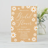 Invitación Boho Daisies Bridal Shower party Kaart (Staand voorkant)