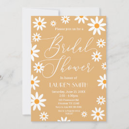 Invitación Boho Daisies Bridal Shower party Kaart