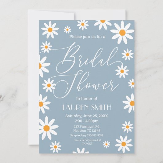 Invitación Boho Daisies Bridal Shower party Kaart (Voorkant)