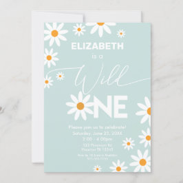 Invitación Boho Daisies Wild One Birthday Party in Kaart