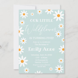 Invitación Boho Daisies Wildflower Birthday party  Kaart