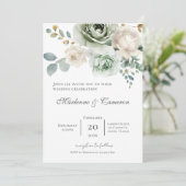 Invitación Boho Floral Wedding Kaart (Staand voorkant)