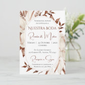 Invitación Boho Spanish Wedding Invitation Kaart (Staand voorkant)