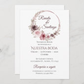 Invitación Boho Spanish Wedding Invitation Kaart (Voorkant / Achterkant)