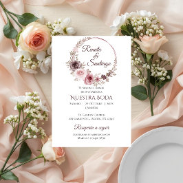 Invitación Boho Spanish Wedding Invitation Kaart