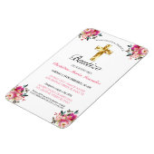 Invitación bonita del bautismo de la cruz del oro magneet (Linkerzijde)