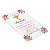 Invitación bonita del bautismo de la cruz del oro magneet (Rechterzijde)