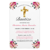 Invitación bonita del bautismo de la cruz del oro magneet (Verticaal)