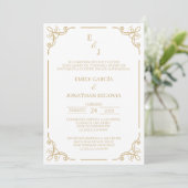 invitación bronce y oro minimalista invitation kaart (Staand voorkant)