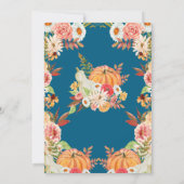 Invitación Cena de Acción de Gracias Azul Calabaza Kaart (Achterkant)