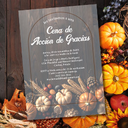 Invitación Cena de Acción de Gracias Con Calabazas Kaart