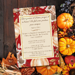 Invitación Cena de Acción de Gracias Cristiana Kaart