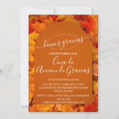 Invitación Cena de Acción de Gracias Hojas Otoño Kaart (Voorkant)