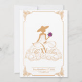 Invitacion Charro Invitation, Lila, Black and Gold Aankondiging (Achterkant)