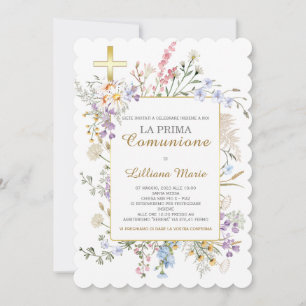 Invitación Comunión Niña Kaart