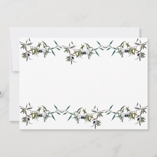 Invitación con acuarela de rama de olivo kaart (Voorkant)