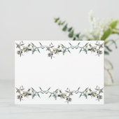 Invitación con acuarela de rama de olivo kaart (Staand voorkant)