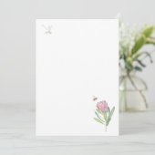 Invitación con flor rosa kaart (Staand voorkant)