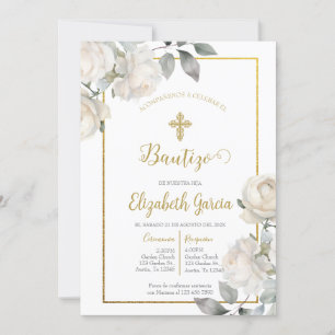 Invitación con ramo para bautismo kaart