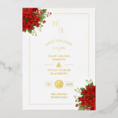 Invitación con Relief Metalizado Exquisita Moda I Folie Uitnodiging (Voorkant)