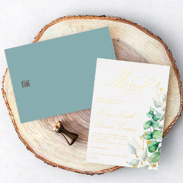 Invitación Con Relieve Metalizado Eucalyptus and g Folie Uitnodiging