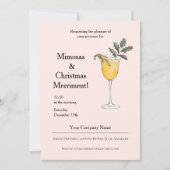 Invitación Corporativa Mimosas Navidad Rosada Kaart (Voorkant)