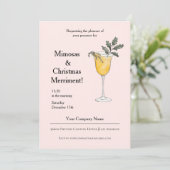 Invitación Corporativa Mimosas Navidad Rosada Kaart (Staand voorkant)