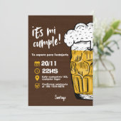 Invitación Cumpleaños de Hombre con Cerveza Kaart (Staand voorkant)