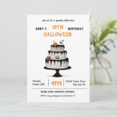 Invitación Cumpleaños Halloween Pastel Spooky Kaart (Staand voorkant)