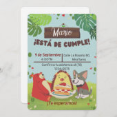 Invitación Cumpleaños Infantil para niño- Fiesta Kaart (Voorkant / Achterkant)