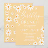Invitación Daisies Birthday Brunch Party Invitatio Kaart (Voorkant / Achterkant)