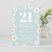 Invitación Daisies Birthday Party Invitation Kaart (Staand voorkant)