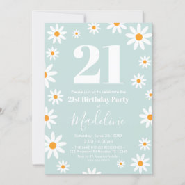 Invitación Daisies Birthday Party Invitation Kaart