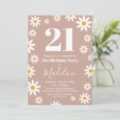 Invitación Daisies Birthday Party Invitation Kaart (Staand voorkant)
