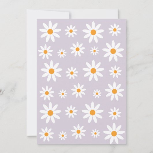 Invitación Daisies lilac Birthday Party Invitation Kaart (Achterkant)