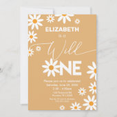 Invitación Daisies Wild One Birthday Party invitat Kaart (Voorkant)