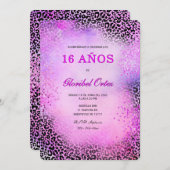 Invitación de 16 Años Mujer Kaart (Voorkant / Achterkant)