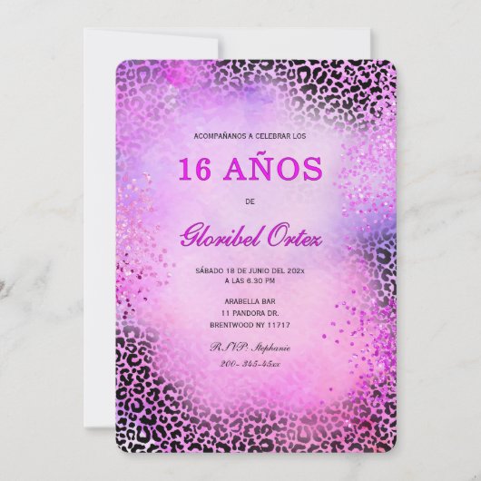 Invitación de 16 Años Mujer Kaart (Voorkant)
