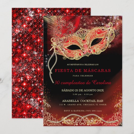Invitación de 30 Años mujer Kaart (Voorkant / Achterkant)