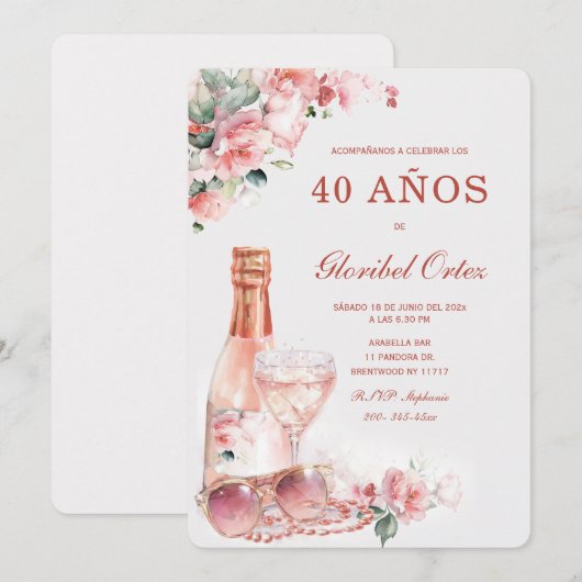 Invitación de 30 Años Mujer Kaart (Voorkant / Achterkant)