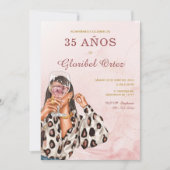 Invitación de 35 Años Mujer Kaart (Voorkant)