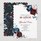 Invitación de 40 Años Mujer Kaart (Voorkant / Achterkant)