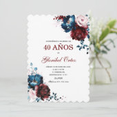 Invitación de 40 Años Mujer Kaart (Staand voorkant)