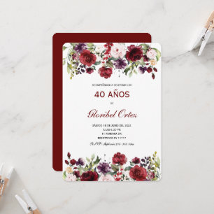 Invitación de 40 Años Mujer Kaart