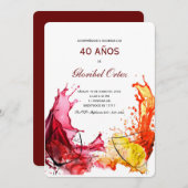 Invitación de 40 Años Mujer Kaart (Voorkant / Achterkant)