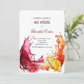 Invitación de 40 Años Mujer Kaart (Staand voorkant)