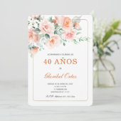 Invitación de 40 Años Mujer Kaart (Staand voorkant)