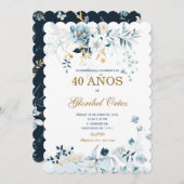 Invitación de 40 Años Mujer Kaart (Voorkant / Achterkant)