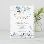 Invitación de 40 Años Mujer Kaart (Staand voorkant)