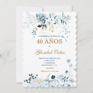 Invitación de 40 Años Mujer Kaart
